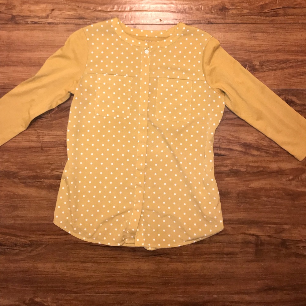 Yellow POKA DOTTED SHIRT